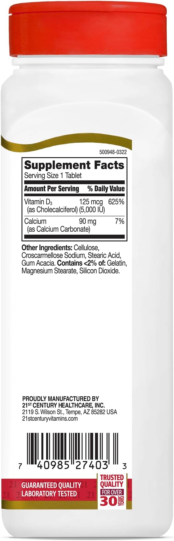21st Century D 5000 IU Tablets 360 Count (Pack of 2)