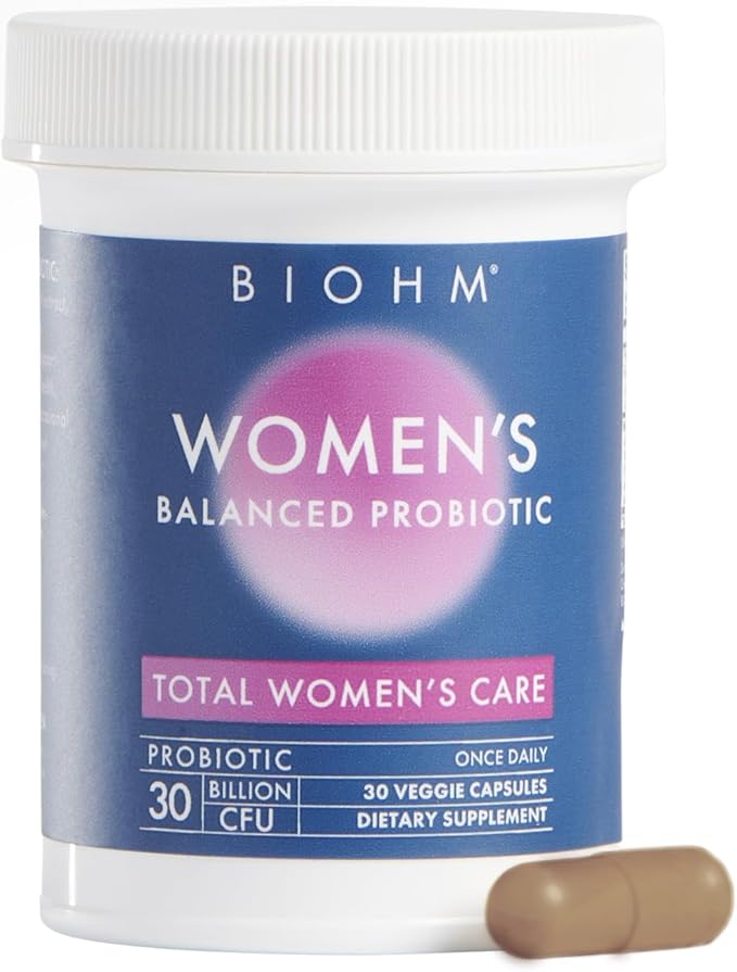BIOHM Women's Probiotics 30B CFU &amp Super Greens/Kids Berry Blast Bundle: Gut &amp Overall Health Support 9 Strains 30-Day Supply Rich in Antioxidants