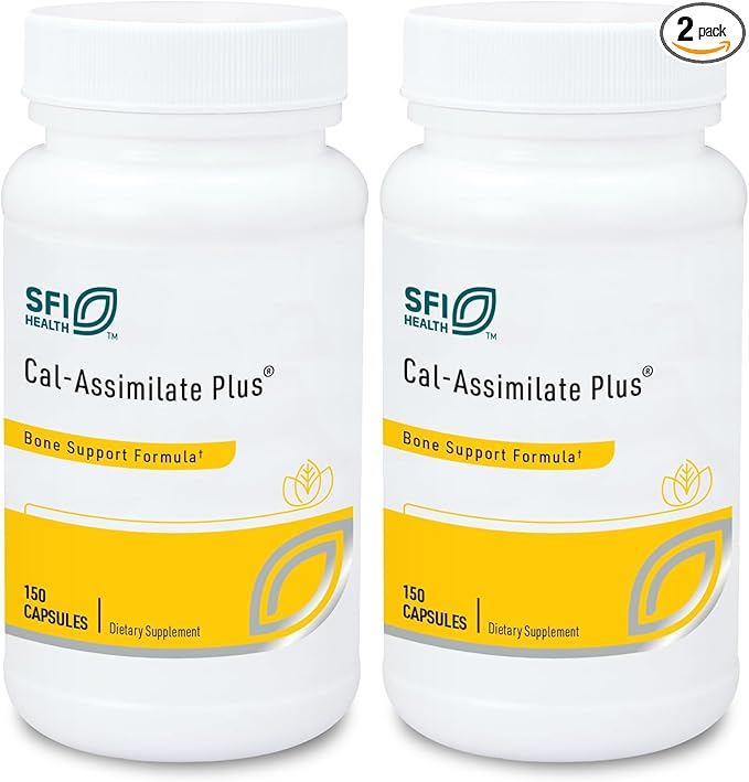 Klaire Labs Cal-Assimilate Plus - Triple Calcium Bone Support Complex with Vitamin D3 Key Minerals &amp Chondroitin Sulfate Hypoallergenic &amp BSE-Free (150 Capsules) (Pack of 2)