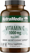 NutraMedix Vitamin C 1000mg - Antioxidants Supplement for Immune Support &amp Heart Health - Vitamin C from Ascorbic Acid - Vegan Non-GMO (120 Vegetarian Capsules)