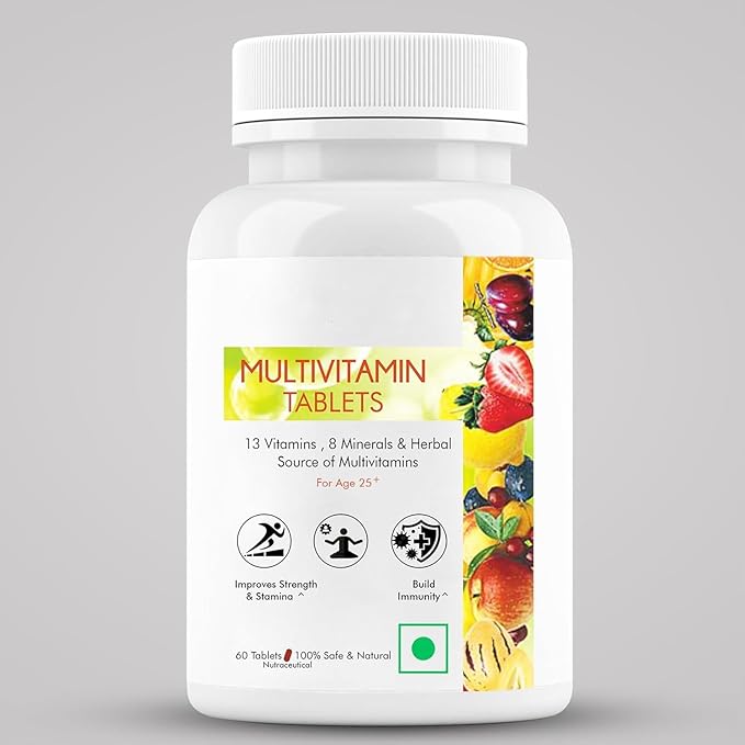 Multivitamin with Biotin Vitamin C &amp 21 Nutrients for Overall Health Radiance Strong Bones &amp Immunity (Veg) 60 Tablets (Pack of 1)