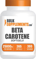 BulkSupplements.com Beta Carotene 25000 IU Softgels - Vitamin A Supplement Beta Carotene Supplements - for Eye Support Gluten Free 1 Softgel per Serving 365 Count (Pack of 1)