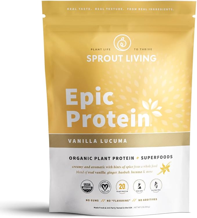 Sprout Living Protein Essentials Vanilla Lucuma &amp Pumpkin (Epic Protein Vanilla Lucuma and Simple Protein Pumpkin) | Complete Organic Plant-Based Protein Powders …