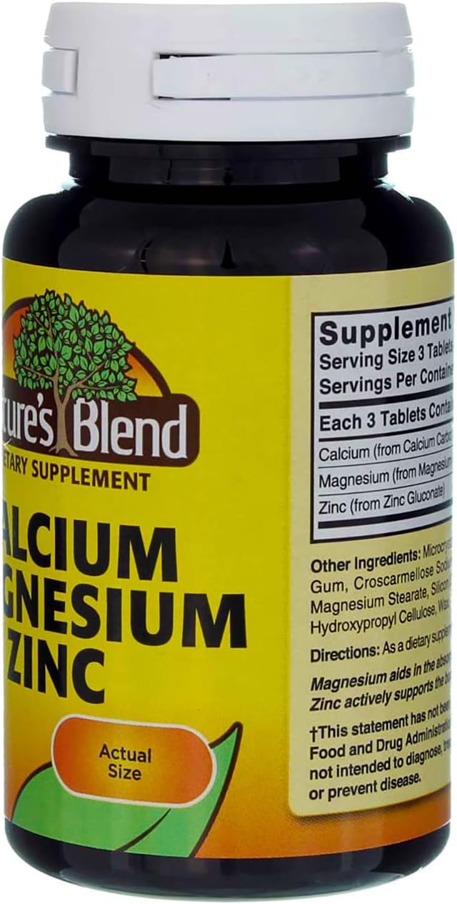 Nature's Blend Calcium Magnesium Zinc 100 Tablets (Pack of 3)