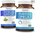 Omega 7 Softgels &amp Thyroid Support (2-Month Supply) Energy Fusion Bundle - Purified Omega-7 Softgels (60 Softgels) Provinal Peruvian Anchovy and Thyroid Support (120 Capsules) Healths Supplement