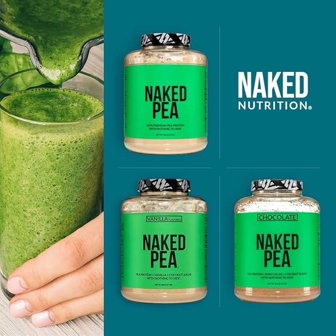 NAKED Chocolate Pea Protein Isolate 5LB Bulk Pure Micronized Creatine Monohydrate 500g (100 Servings) – Plant-Based Vegan Non-GMO Gluten Free Soy Free Lactose Free