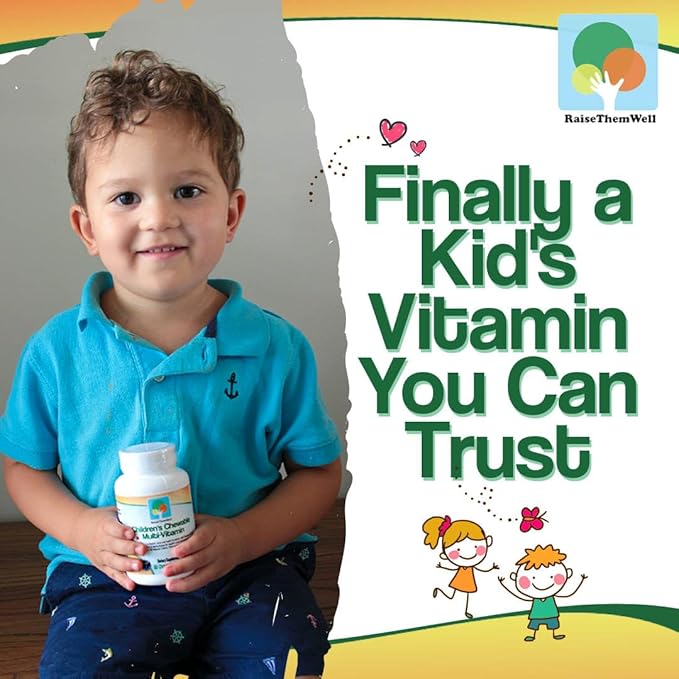 Raise Them Well Kids Vitamin C &amp Immune Support Citrus Chewables for Children Natural Immune Booster with Zinc &amp Elderberry + Kids Vitamin PDF Doctor Formulated 60 Tasty Tablets