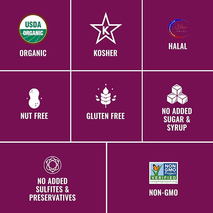 Sunny Fruit Organic Probiotic Pitted Prunes - 6 Bags (30 Individual Portion Packs) | No Preservatives No Sugar Added | Dried Plums Snack Packs with Live Probiotics | ORGANIC NON-GMO KOSHER HALAL