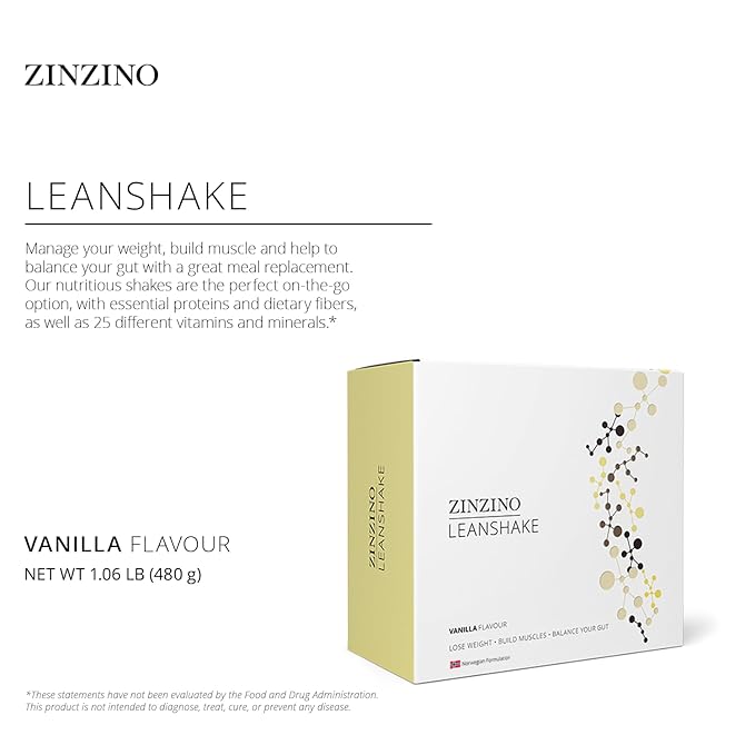 LeanShake Vanilla - Whey Protein Powder for Healthy Body Balance Muscle Building &amp Gut Health - Lean Body Protein Shake - (16 x 30g)