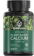 PlantFusion Vegan Calcium Premium Plant Based Calcium (1000mg) Sourced from Icelandic Red Algae Plus Magnesium D3 K2 and Boron 90 Vegan Tablets