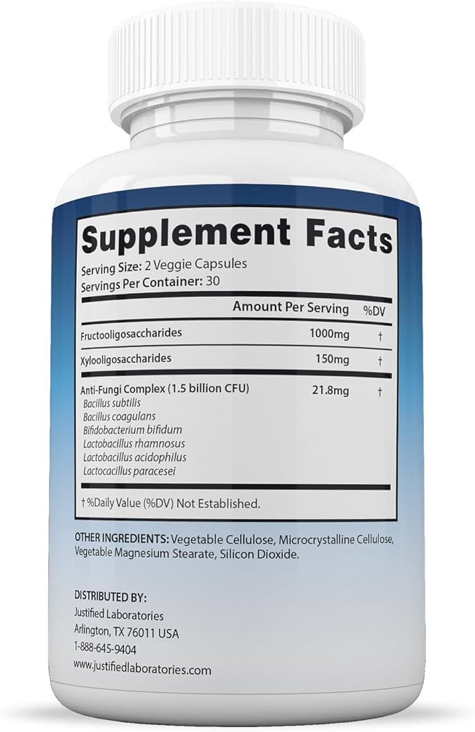 Justified Laboratories Fungus Defend Pills 1.5 Billion CFU Probiotic 60 Capsules