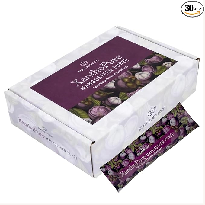 XanthoPure Mangosteen Puree | 30 Sachets | Plant-Based Antioxidant Jelly with Natural Nutrients | Delicious Vegan Whole Fruit Blend | No Added Sugar Fillers or Preservatives