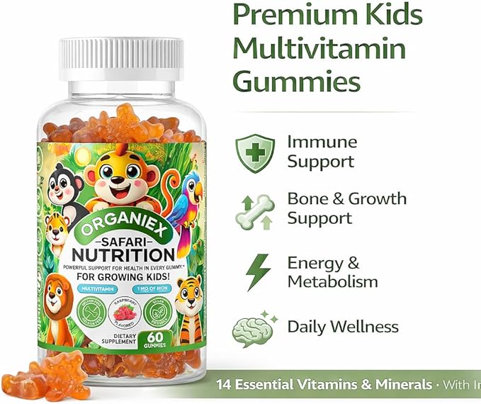 Kids Multivitamin Love Bear Gummies - Packed with 14 essential vitamins &amp minerals including A C D E B-complex Zinc &amp Iron to support growth immunity &amp energy Delicious &amp Fun 6