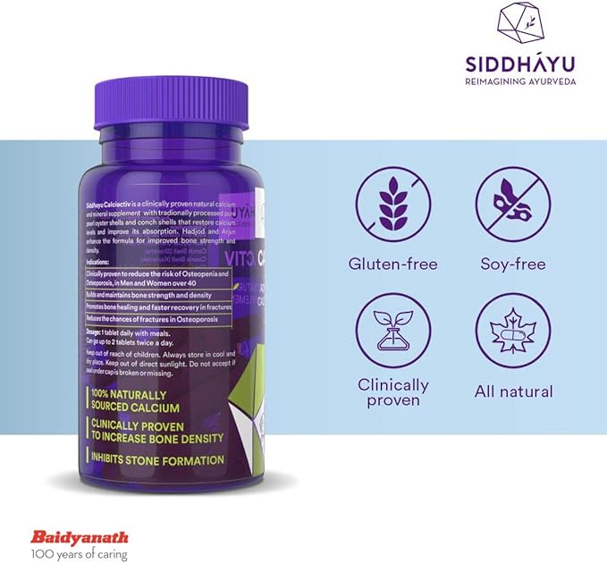Siddhayu Calciactiv Natural Calcium Supplement for Women I 60 Tablets X 1