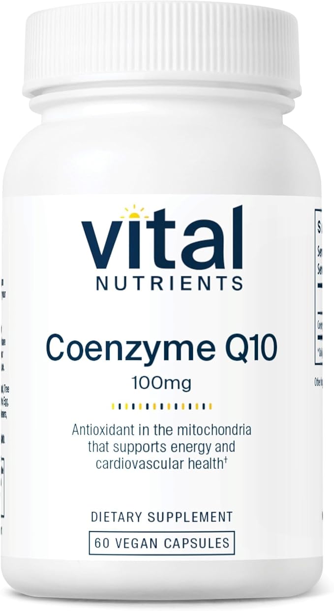Vital Nutrients CoQ10 100mg - Vegan Supplement - CoEnzyme Q10 from Ubiquinone - Potent Antioxidant to Support Heart Health and Energy Levels* - Gluten Dairy and Soy Free - Non-GMO - 60 Capsules