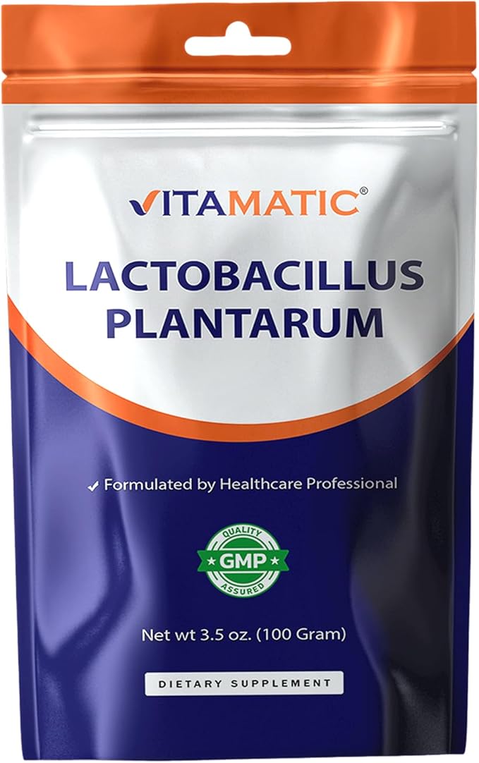 Vitamatic Lactobacillus Plantarum Probiotic Powder - Digestive Health Support - 100 Gram (3.5 OZ) - 100 Servings