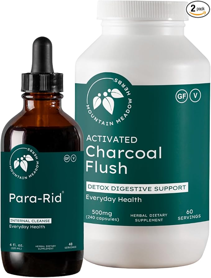Mountain Meadow Herbs Herbal Digestive Cleanse Kit – Bitters Tincture &amp Charcoal Binder for Gas Bloating Gut Health &amp Internal Balance