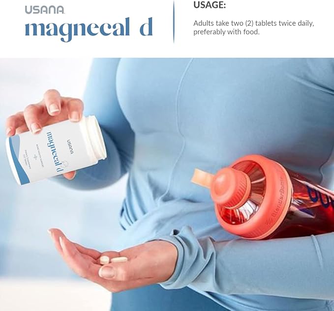 USANA MagneCal D - Balanced Ratio of Magnesium and Calcium Fortified with Vitamin D - 112 Tablets - 28 Day Supply
