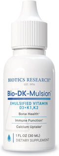 Biotics Research Bio-DK-Mulsion™–Emulsified Liquid Vitamin D and K D3 Drops 125 mcg &amp Vitamin K (K1 K2) 300 mcg MK-7–Supports Stronger Bones Musculoskeletal Strength Healthy Heart &amp BMI 1