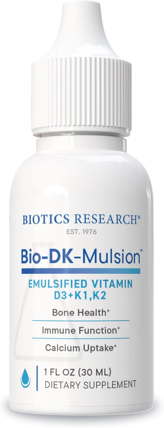 Biotics Research Bio-DK-Mulsion™–Emulsified Liquid Vitamin D and K D3 Drops 125 mcg &amp Vitamin K (K1 K2) 300 mcg MK-7–Supports Stronger Bones Musculoskeletal Strength Healthy Heart &amp BMI 1