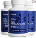 BIOMA Night Metabolism &amp Sleep - Supports Digestion Energy Metabolism &amp Restful Sleep with Melatonin Vitamin D Magnesium &amp More - 180 Capsules (3 Pack 90-Day Supply)