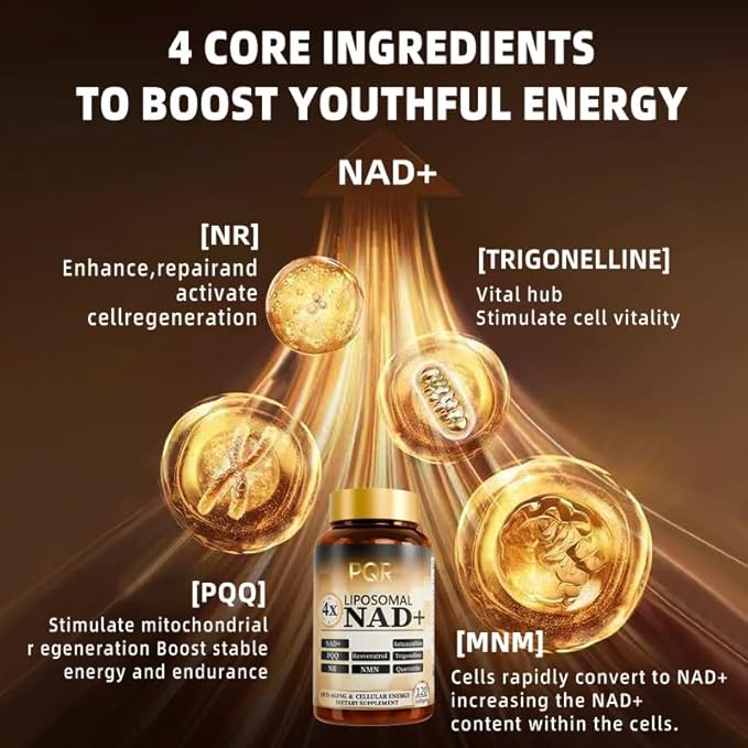 NAD Supplement 1200mg - Liposomal NAD+ Nicotinamide Riboside with Resveratrol NAD Plus Boosting - Support Cellular Health Stamina &amp Healthy Aging for Women &amp Men- 120 Softgels