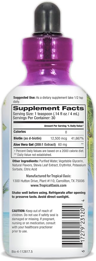 Maximum Strength Liquid Biotin Drops w/ 12500 MCG – Best Vitamins for Fast Hair Growth Reduced Hair Loss Healthy Skin &amp Strong Nails -5X More Potent Than Pills– Max Absorption Vegan– 4oz 30 S