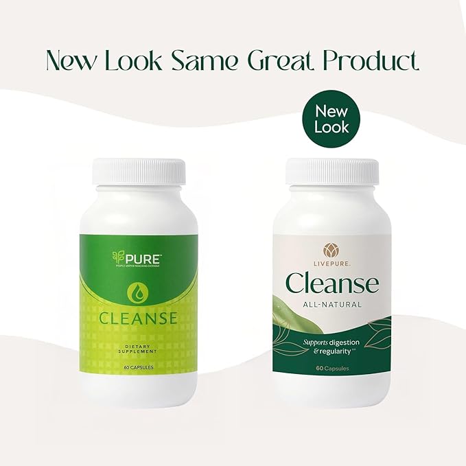 PURE Cleanse Capsules | Gentle Digestive Support for Women | Plant-Based Vegan &amp Non-GMO Formula | Supports Gut Health &amp Digestive Comfort | Clean Wellness Supplement | 60 Capsules
