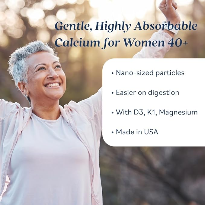 Nano Calcium Supplement with MSM – 7-in-1 Bone Support Formula with Vitamin D3 K1 Magnesium &amp Zinc – Made in USA – 120 Capsules