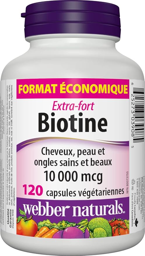 Webber Naturals Biotin Extra Strength 10000 mcg 120 Capsules