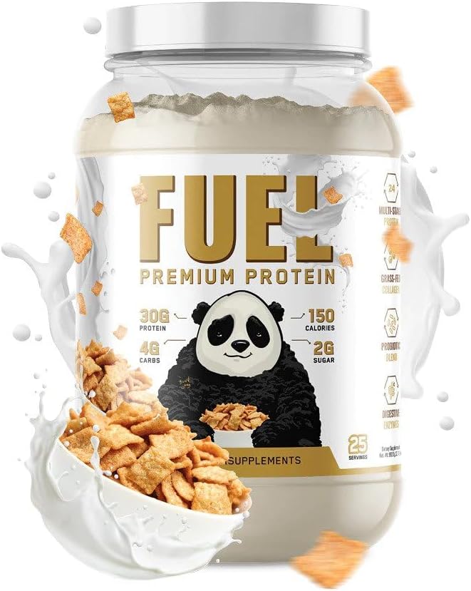 Underground Bio Labs Panda Fuel Premium Protein WheyHydrolyzed CollagenCaseinProbiotics Enzymes Keto FriendlyTime Release 25 Servings (2.5 Pound Cinnamon Toast)