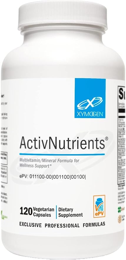 XYMOGEN ActivNutrients - Multivitamin &amp Multimineral Formula - Wellness Immune &amp Energy Support - Active B Vitamins &amp Chelated Minerals - Vegetarian Non-GMO &amp Gluten Free - 120 Count