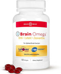 Brain Omega with Lutein and Zeaxanthin – Omega 3 Supplement for Brain Heart &amp Eye Health – 460 mg DHA 90 mg EPA Lutein and Zeaxanthin Supplements – 180 Softgels (90 Servings)
