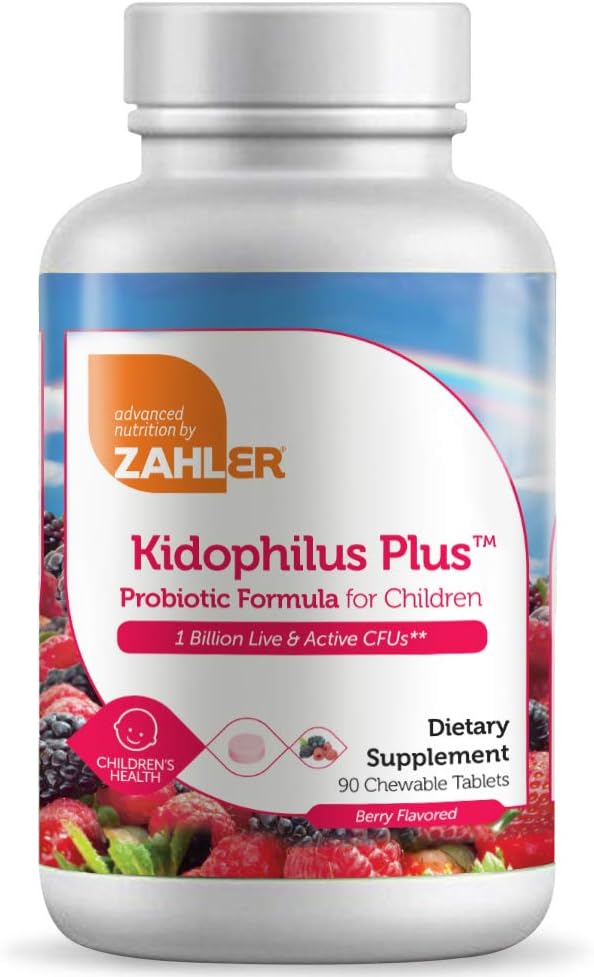 Zahler Kidophilus Kids Probiotic Great Tasting Probiotics for Kids Certified Kosher (90 Count)