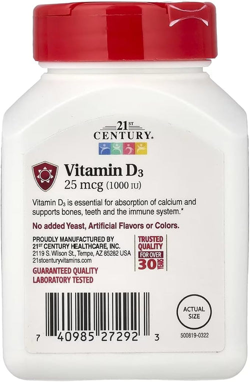21st Century D 1000 iu Tablets 300-Count (3 Pack)