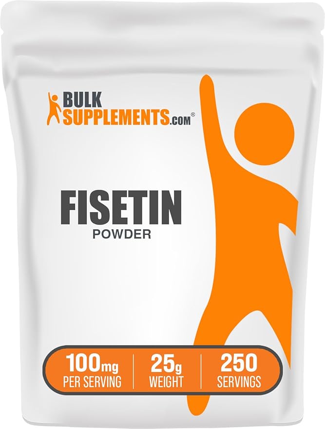 BulkSupplements.com Fisetin Powder - Nutritional Supplement Fisetin 100mg Antioxidants Source - Pure &amp Gluten Free 100mg per Serving 25g (0.88 oz) (Pack of 1)