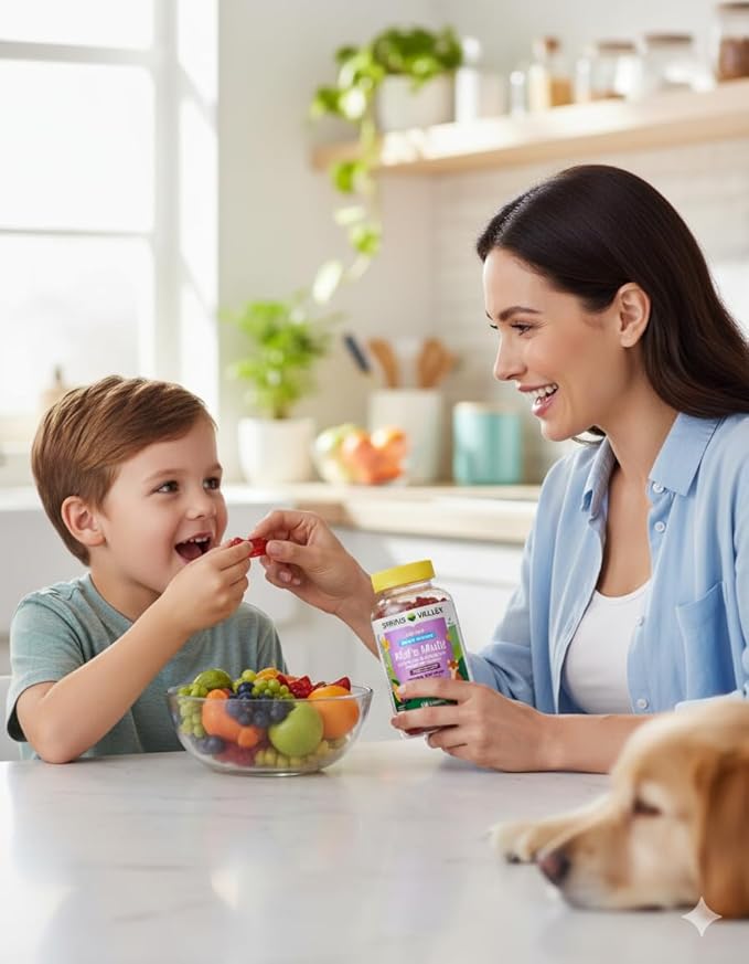 Spring Valley Zero Sugar Kids Multivitamin Gummies with Fruits &amp Vegetables Natural Fruit Flavors 180 Count