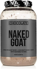 NAKED Goat Chocolate Protein Powder - Pasture Fed Goat Whey Protein Powder from Small-Herd Dairies - Only 3 Ingredients - GMO Free Soy Free - All Natural - 23 Grams of Protein - 25 Servings