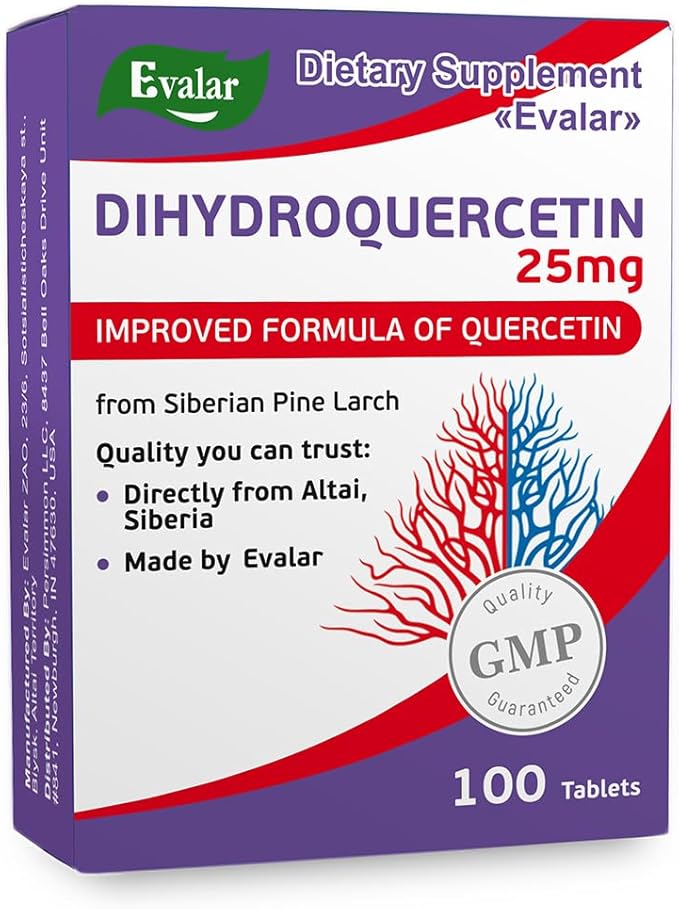 Evalar Dihydro Quercetin Siberian Pine Larch Bioflavonoid 100 Tabs
