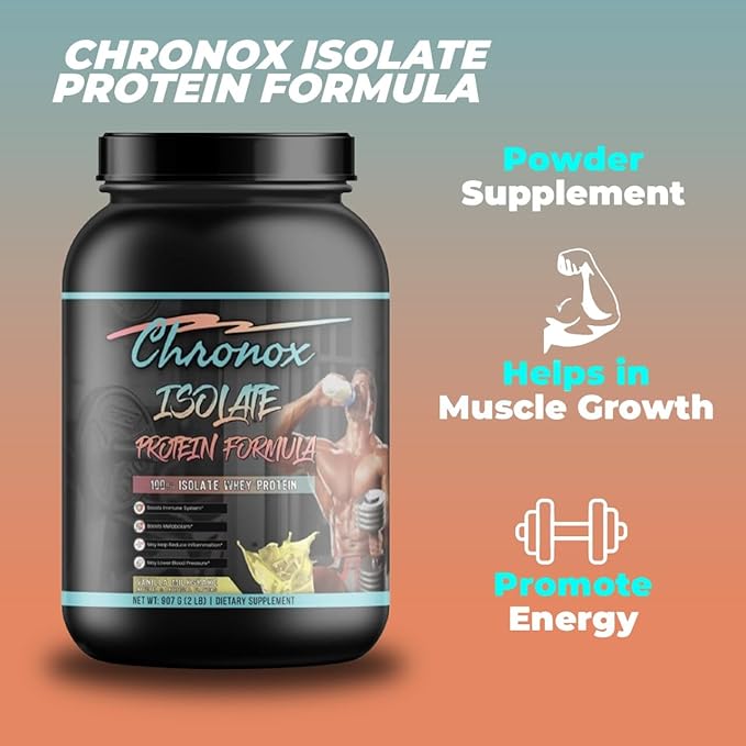 Chronox Isolate Whey Protein Powder - Vanilla Flavor - 2 LB