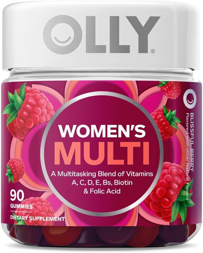 SmartyPants Teen Girl Multivitamin Gummies with Omega 3 Fish Oil Vitamins D3 C B12 B6 A K Zinc &amp OLLY Women's Multivitamin Gummy with Vitamins A D C E Biotin Folic Acid Berry Flavor
