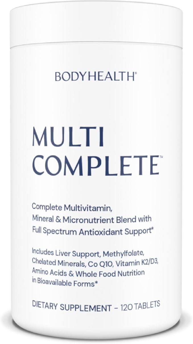 BodyHealth Multi Complete (120 Ct) Daily Multivitamin for Men and Women with Whole Foods Minerals Antioxidants Organic Green Food Concentrates and Liver Detox Extracts Non GMO