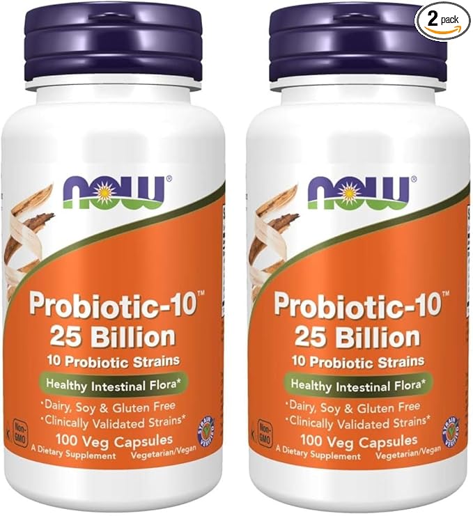 Now Foods Probiotic-10 25 Billion 100 Count (Pack of 2)