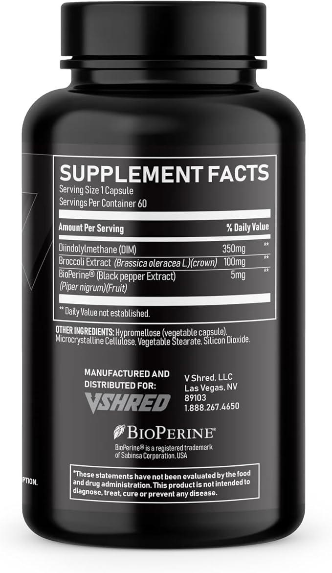 V Shred MD DIM – Dr. Drew Approved Hormone Balance Supplement – Formulated Diindolylmethane for Estrogen Metabolism Vitality &amp Healthy Aging – 60 Capsules