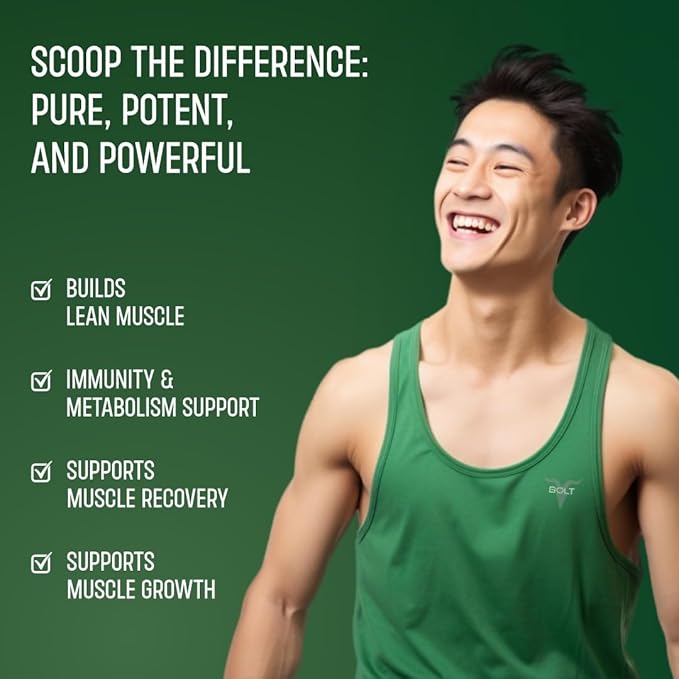 Bolt Biozyme Plant Protein | Vegan Protein with Superfood Phycocyanin and Ayurvedic Herbs | Complete Amino Acid Profile for Muscle Support and Recovery | 2Lb/32oz 26 Servings | Madagascar Vanilla