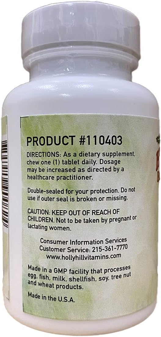 Holly Hill Health Foods D3 + K2 Formula 90 Vegetarian Chewable Tablets