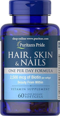 Puritan's Pride Hair Skin Nails One Per Day Formula60 Softgels 60 Count (55554)