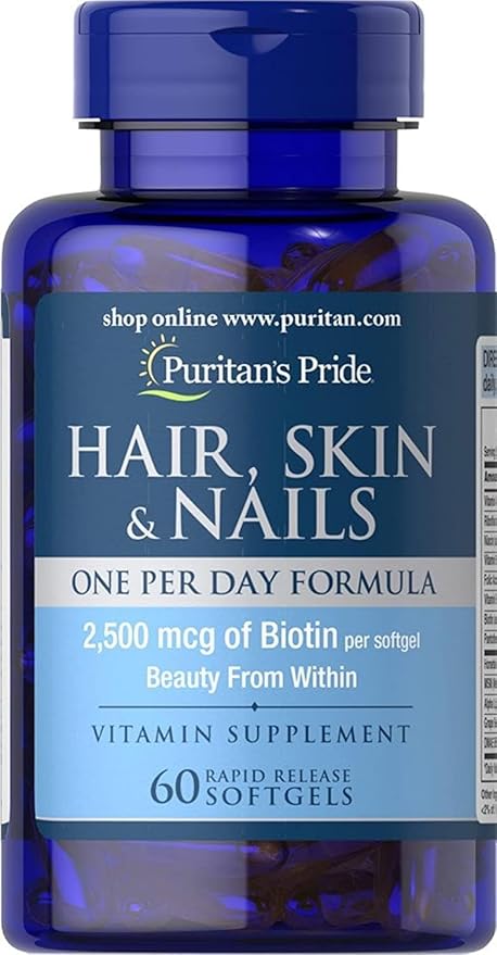 Puritan's Pride Hair Skin Nails One Per Day Formula60 Softgels 60 Count (55554)