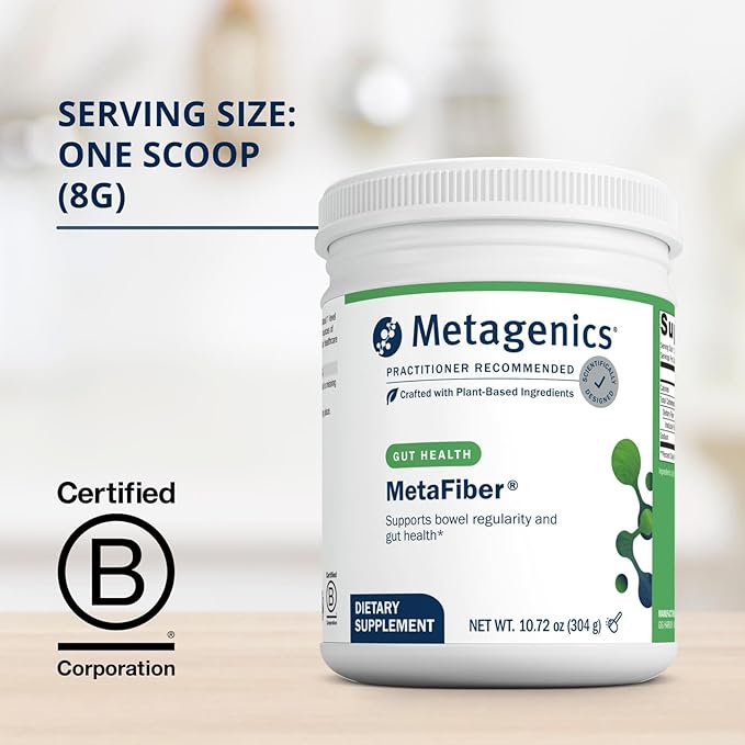 Metagenics MetaFiber - 6 g Dietary Fiber - Supports GI Regularity &amp Occasional Constipation Relief* - Fiber Blend Powder - Non-GMO &amp Gluten-Free - 10.72 oz