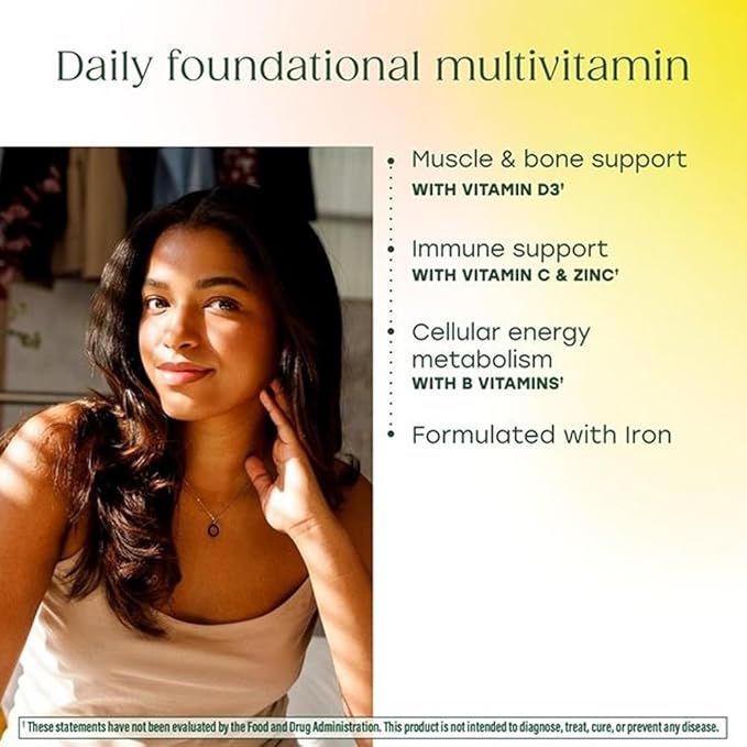 MegaFood One Daily Multivitamin for Women and Men Immune Support Supplement with Real Food Vitamin C &amp Vitamin B Bone Health Cellular Energy Metabolism Vegetarian Non-GMO 60 Tablets